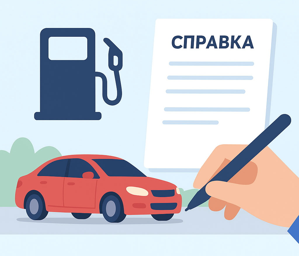 Справка о расходе топлива для компенсации проезда к месту отдыха  